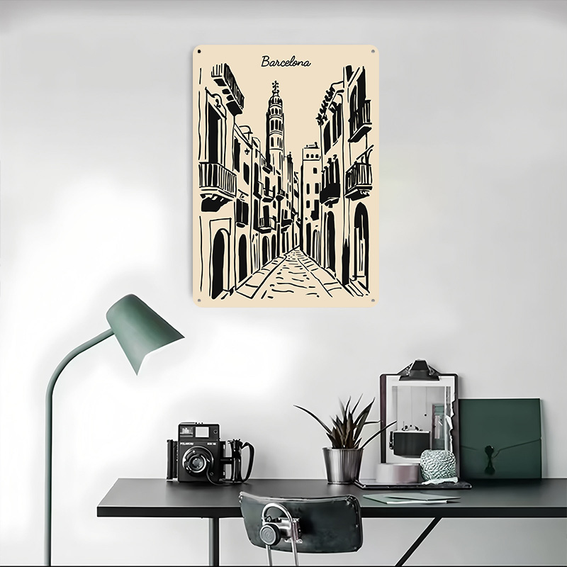 Barcelona Street Metal Poster  - Home Barcelona incelemesi ve fiyatı