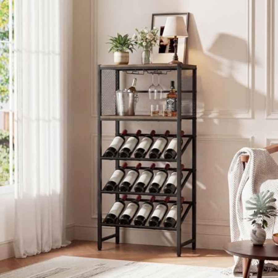 Corner Wine Rack with Glass Ho - Home Bar Shelves incelemesi ve fiyatı