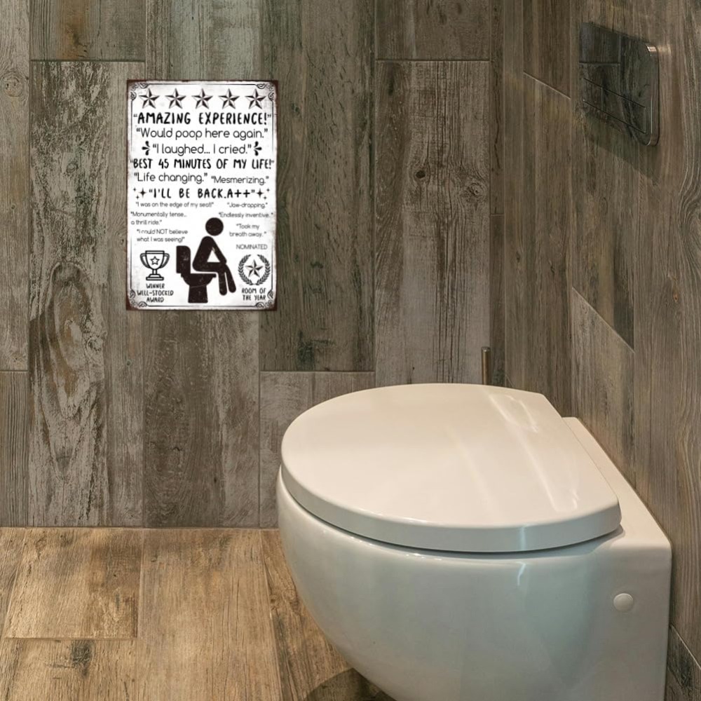 Funny Bathroom Metal Tin Sign  - Home Bar And Coffee incelemesi ve fiyatı