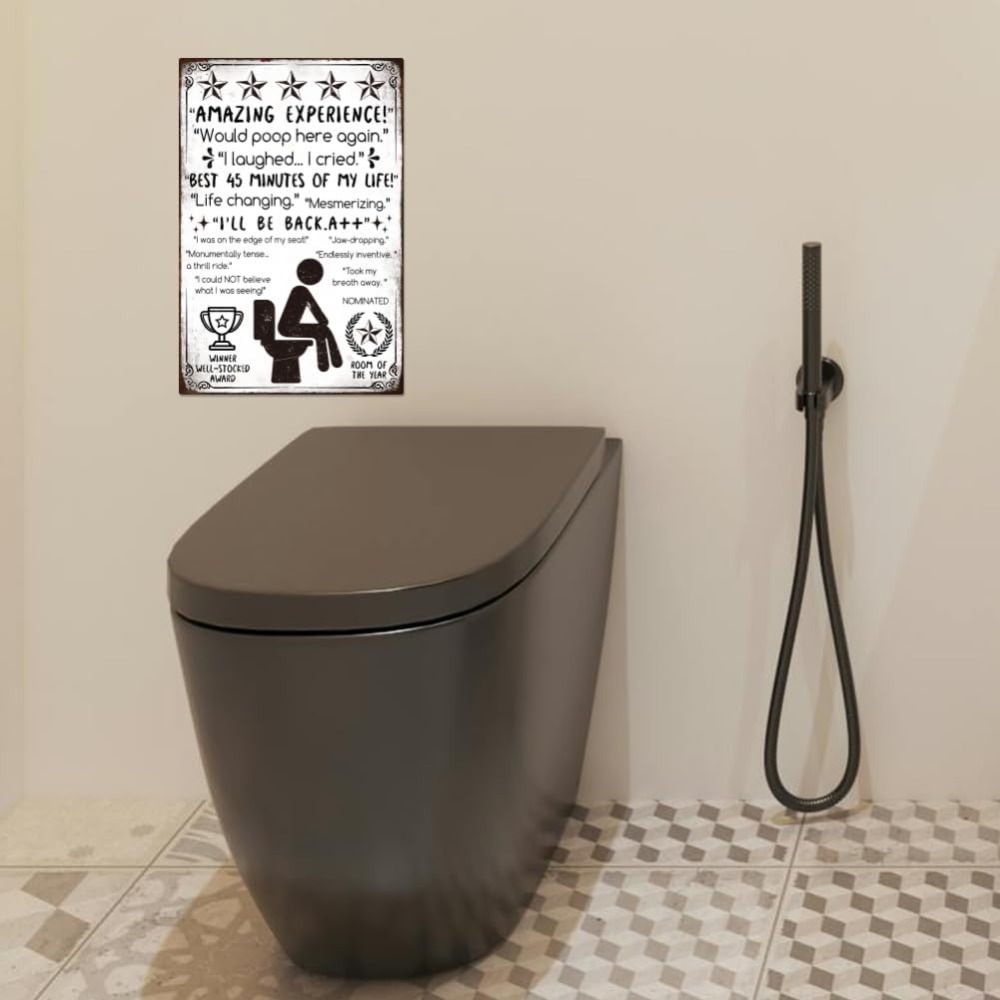 Funny Bathroom Metal Tin Sign  - Home Bar And Coffee incelemesi ve fiyatı