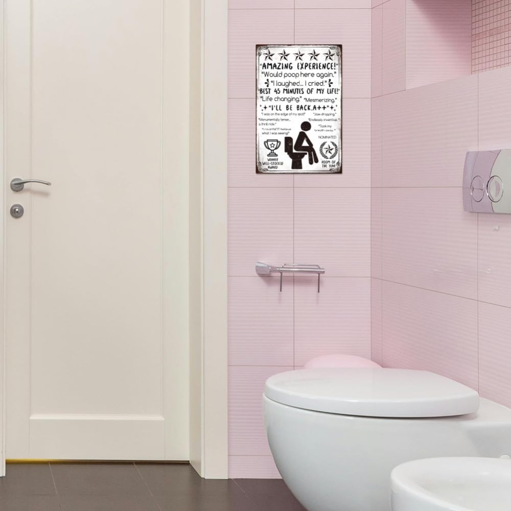 Funny Bathroom Metal Tin Sign  - Home Bar And Coffee incelemesi ve fiyatı